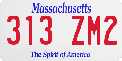 MA license plate 313ZM2
