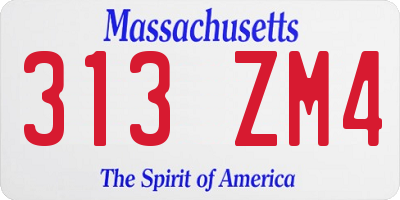 MA license plate 313ZM4