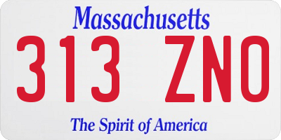 MA license plate 313ZN0