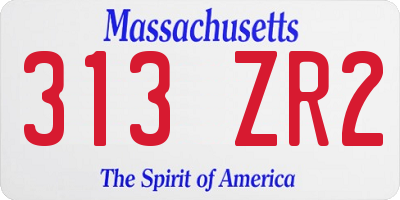 MA license plate 313ZR2