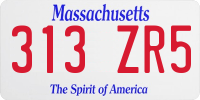 MA license plate 313ZR5
