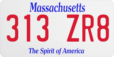 MA license plate 313ZR8