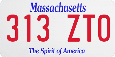 MA license plate 313ZT0