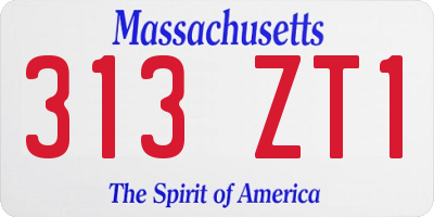 MA license plate 313ZT1
