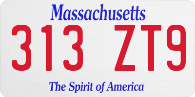 MA license plate 313ZT9
