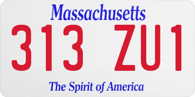 MA license plate 313ZU1