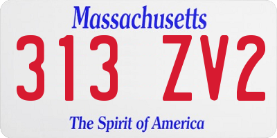 MA license plate 313ZV2
