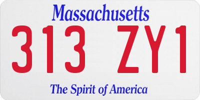 MA license plate 313ZY1