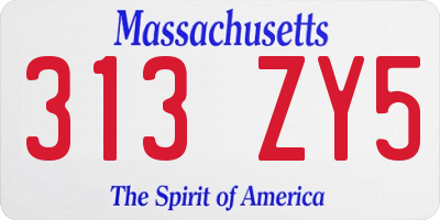 MA license plate 313ZY5