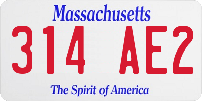 MA license plate 314AE2