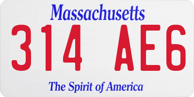 MA license plate 314AE6