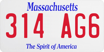 MA license plate 314AG6