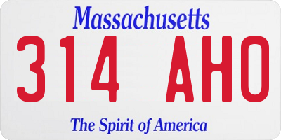 MA license plate 314AH0