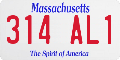 MA license plate 314AL1