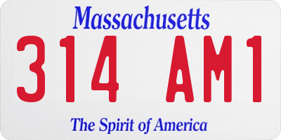 MA license plate 314AM1