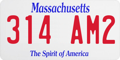 MA license plate 314AM2