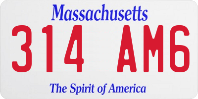 MA license plate 314AM6