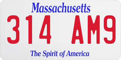 MA license plate 314AM9