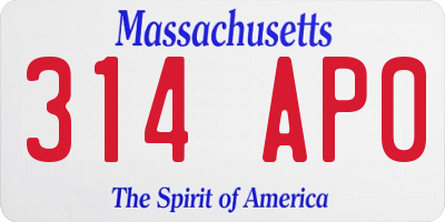 MA license plate 314AP0