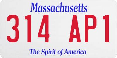 MA license plate 314AP1