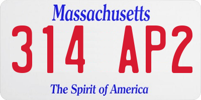 MA license plate 314AP2