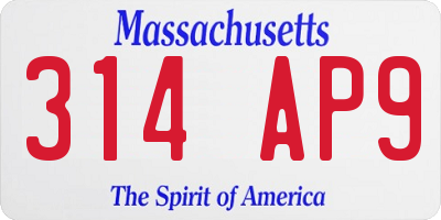 MA license plate 314AP9