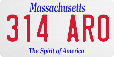 MA license plate 314AR0