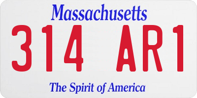 MA license plate 314AR1