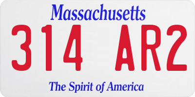 MA license plate 314AR2