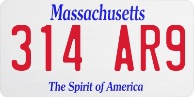 MA license plate 314AR9