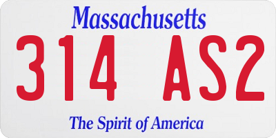 MA license plate 314AS2