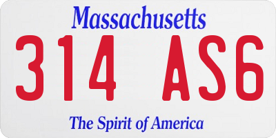 MA license plate 314AS6