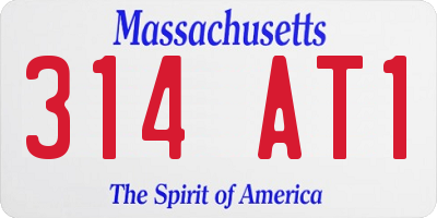 MA license plate 314AT1