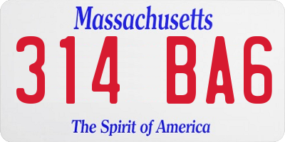MA license plate 314BA6