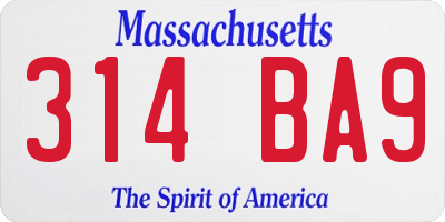 MA license plate 314BA9