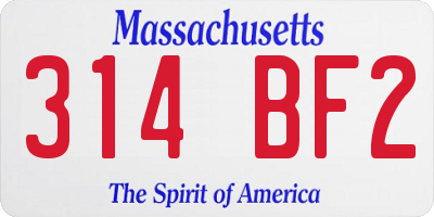 MA license plate 314BF2