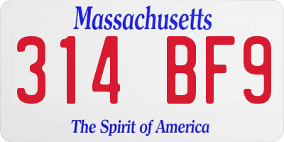 MA license plate 314BF9