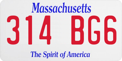 MA license plate 314BG6