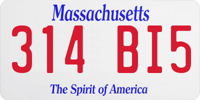 MA license plate 314BI5