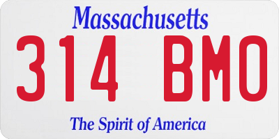 MA license plate 314BM0