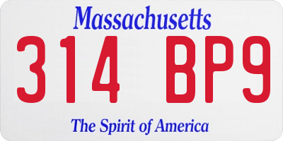 MA license plate 314BP9