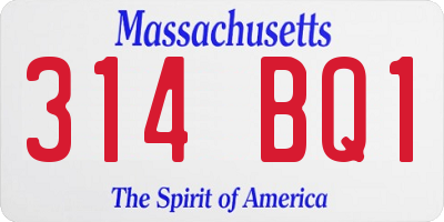 MA license plate 314BQ1