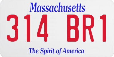 MA license plate 314BR1