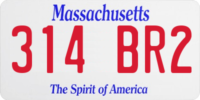 MA license plate 314BR2