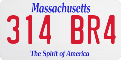 MA license plate 314BR4