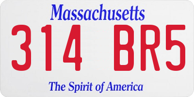 MA license plate 314BR5