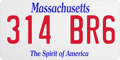 MA license plate 314BR6