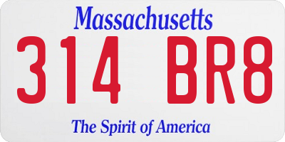 MA license plate 314BR8