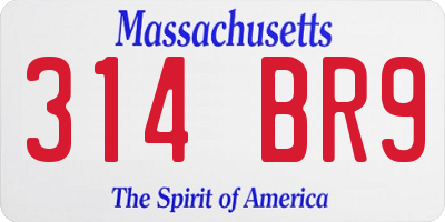 MA license plate 314BR9