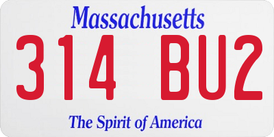 MA license plate 314BU2